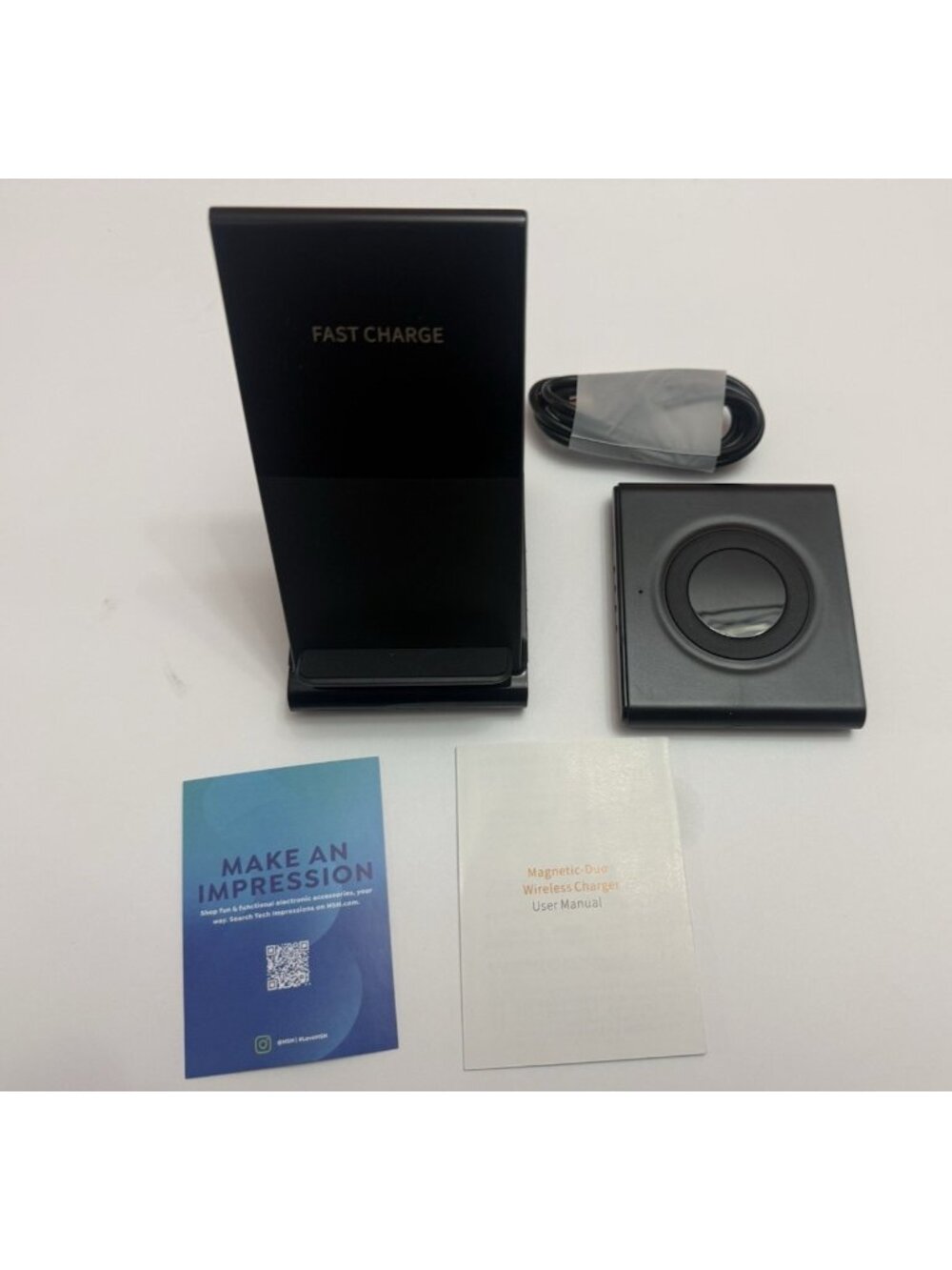 Dual Wireless Charger for Phone and Earbuds Qi Fast Charging iPhone Samsung